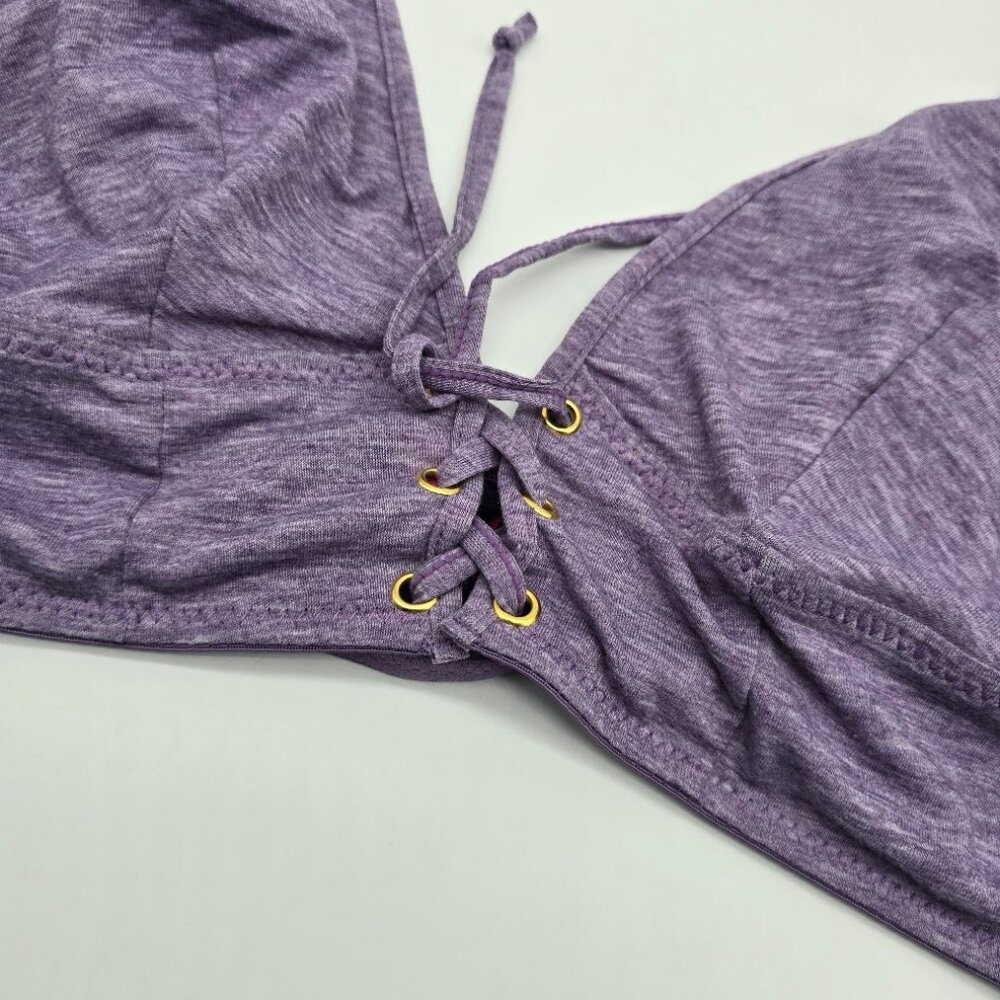 Boho Lace Up Bralette XL Purple Festival Top - Picture 4 of 10